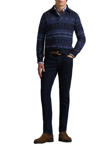 Polo Ralph Lauren Men's Fair Isle Polo Sweater - Navy Multi - Size XL | Thumbnail 2 Polo Ralph Lauren Men's Fair Isle Polo Sweater - Navy Multi - Size XL | Thumbnail 2