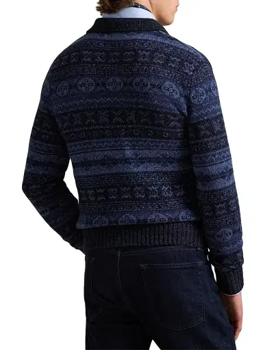 Polo Ralph Lauren Men's Fair Isle Polo Sweater - Navy Multi - Size XL | Thumbnail 4 Polo Ralph Lauren Men's Fair Isle Polo Sweater - Navy Multi - Size XL | Thumbnail 4