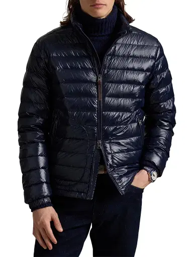 Polo Ralph Lauren Men's Glossy Quilted Down Zip-Up Jacket | Thumbnail 3 Polo Ralph Lauren Men's Glossy Quilted Down Zip-Up Jacket | Thumbnail 3