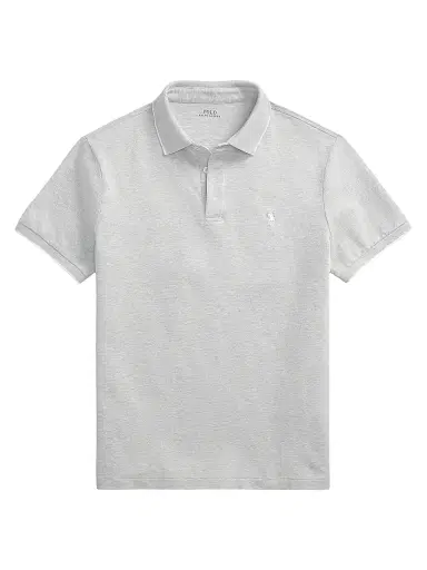 Polo Ralph Lauren Men's Custom-Slim-Fit Stretch Oxford Mesh Polo Shirt - Andover Heather White | Thumbnail 1 Polo Ralph Lauren Men's Custom-Slim-Fit Stretch Oxford Mesh Polo Shirt - Andover Heather White | Thumbnail 1