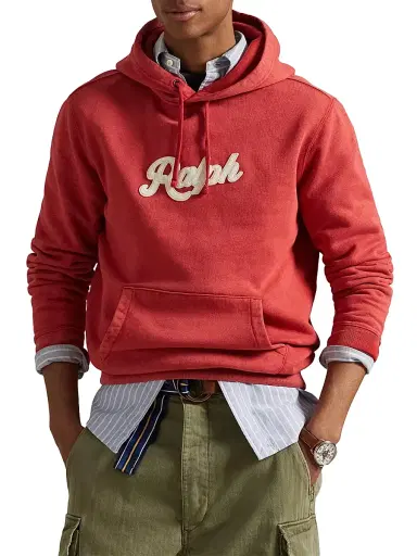 Polo Ralph Lauren Men's Logo-Embroidered Cotton-Blend Hoodie - New Brick - Size XS | Thumbnail 3 Polo Ralph Lauren Men's Logo-Embroidered Cotton-Blend Hoodie - New Brick - Size XS | Thumbnail 3