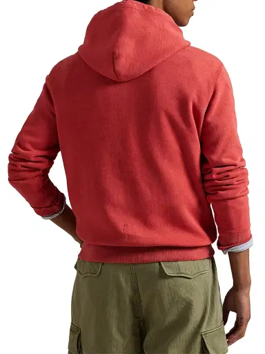 Polo Ralph Lauren Men's Logo-Embroidered Cotton-Blend Hoodie - New Brick - Size XS | Thumbnail 4 Polo Ralph Lauren Men's Logo-Embroidered Cotton-Blend Hoodie - New Brick - Size XS | Thumbnail 4