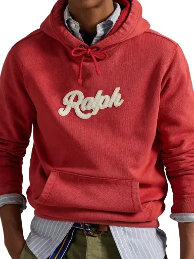 Polo Ralph Lauren Men's Logo-Embroidered Cotton-Blend Hoodie - New Brick - Size XS | Thumbnail 5 Polo Ralph Lauren Men's Logo-Embroidered Cotton-Blend Hoodie - New Brick - Size XS | Thumbnail 5