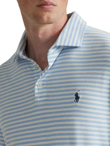Polo Ralph Lauren Men's Striped Cotton Logo Polo Shirt | Thumbnail 5 Polo Ralph Lauren Men's Striped Cotton Logo Polo Shirt | Thumbnail 5