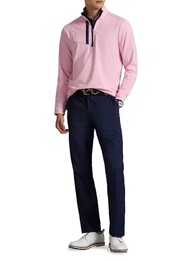 RLX Ralph Lauren Men's Jersey Contrast Half-Zip Pullover - Carmel Pink | Thumbnail 2 RLX Ralph Lauren Men's Jersey Contrast Half-Zip Pullover - Carmel Pink | Thumbnail 2