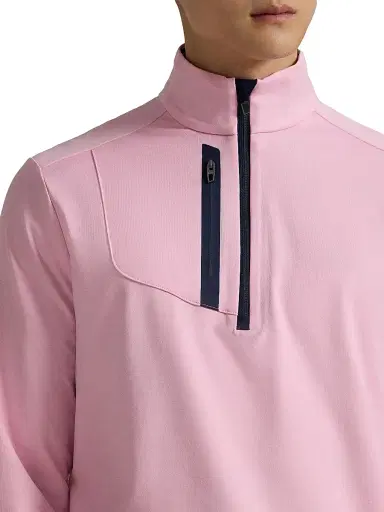 RLX Ralph Lauren Men's Jersey Contrast Half-Zip Pullover - Carmel Pink | Thumbnail 5 RLX Ralph Lauren Men's Jersey Contrast Half-Zip Pullover - Carmel Pink | Thumbnail 5
