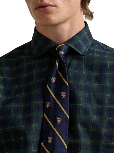 Polo Ralph Lauren Men's Classic-Fit Plaid Twill Button-Front Shirt - Navy Green Multi - Size XS | Thumbnail 6 Polo Ralph Lauren Men's Classic-Fit Plaid Twill Button-Front Shirt - Navy Green Multi - Size XS | Thumbnail 6