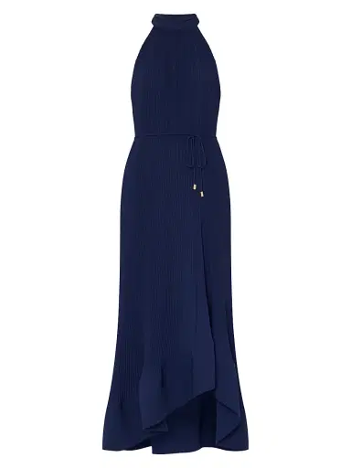 Milly Women's Nalani Pleated Midi-Dress - Navy | Thumbnail 1 Milly Women's Nalani Pleated Midi-Dress - Navy | Thumbnail 1