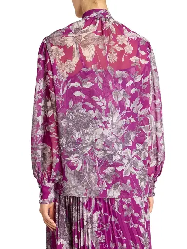Erdem Women's Floral Tie-Neck Blouse | Thumbnail 5 Erdem Women's Floral Tie-Neck Blouse | Thumbnail 5