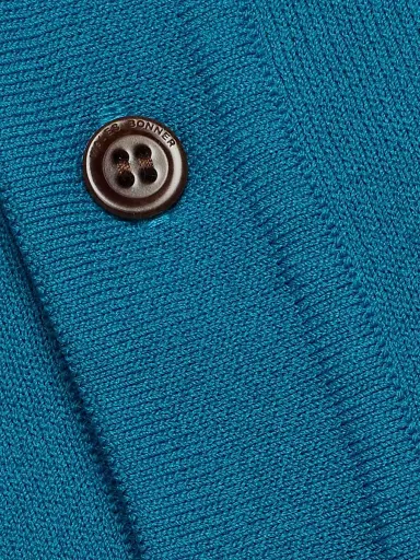 Wales Bonner Men's Saint Knit Polo Shirt - Turquoise | Thumbnail 7 Wales Bonner Men's Saint Knit Polo Shirt - Turquoise | Thumbnail 7