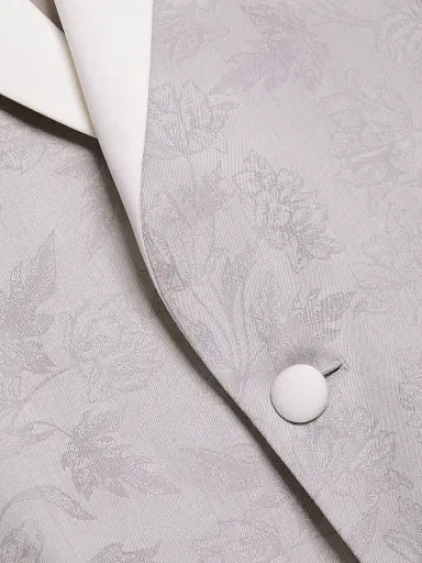 Saks Fifth Avenue Men's COLLECTION Floral Wool One-Button Dinner Jacket - Mirage Gray | Thumbnail 7 Saks Fifth Avenue Men's COLLECTION Floral Wool One-Button Dinner Jacket - Mirage Gray | Thumbnail 7