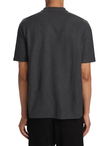 Saks Fifth Avenue Men's COLLECTION Honeycomb Polo Shirt - Gunmetal Heather - Size Large | Thumbnail 5 Saks Fifth Avenue Men's COLLECTION Honeycomb Polo Shirt - Gunmetal Heather - Size Large | Thumbnail 5
