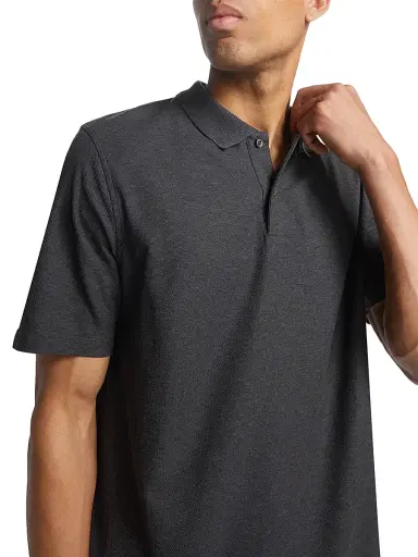 Saks Fifth Avenue Men's COLLECTION Honeycomb Polo Shirt - Gunmetal Heather - Size Large | Thumbnail 6 Saks Fifth Avenue Men's COLLECTION Honeycomb Polo Shirt - Gunmetal Heather - Size Large | Thumbnail 6