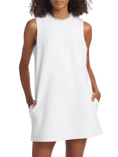 AREA Women's Crystal Heart Shift Dress - White | Thumbnail 3 AREA Women's Crystal Heart Shift Dress - White | Thumbnail 3