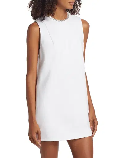AREA Women's Crystal Heart Shift Dress - White | Thumbnail 4 AREA Women's Crystal Heart Shift Dress - White | Thumbnail 4