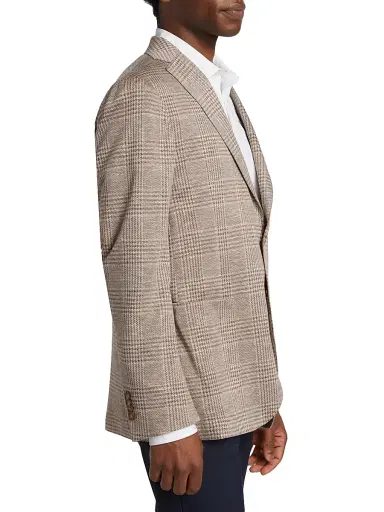 Saks Fifth Avenue Men's COLLECTION Plaid Wool & Silk-Blend Two-Button Sport Coat - Cream - Size 38 | Thumbnail 4 Saks Fifth Avenue Men's COLLECTION Plaid Wool & Silk-Blend Two-Button Sport Coat - Cream - Size 38 | Thumbnail 4