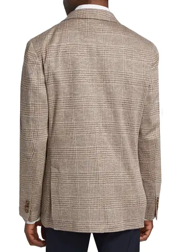 Saks Fifth Avenue Men's COLLECTION Plaid Wool & Silk-Blend Two-Button Sport Coat - Cream - Size 38 | Thumbnail 5 Saks Fifth Avenue Men's COLLECTION Plaid Wool & Silk-Blend Two-Button Sport Coat - Cream - Size 38 | Thumbnail 5