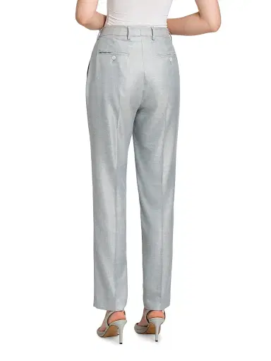 Kiton Women's High-Rise Straight-Leg Cigarette Pants - Powder Blue - Size 8 | Thumbnail 5 Kiton Women's High-Rise Straight-Leg Cigarette Pants - Powder Blue - Size 8 | Thumbnail 5