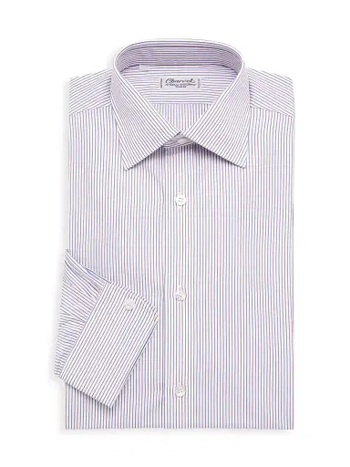 Charvet Men's Striped Cotton Dress Shirt - Tan | Thumbnail 1 Charvet Men's Striped Cotton Dress Shirt - Tan | Thumbnail 1