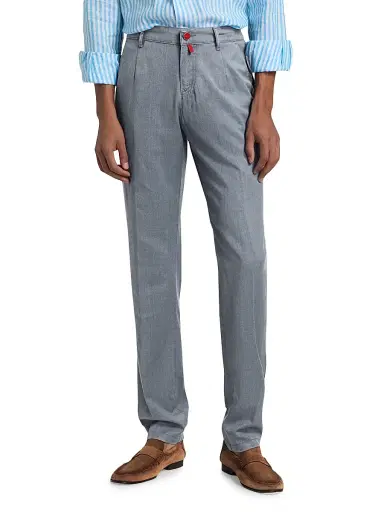 Kiton Men's Stretch-Cotton Flat-Front Trousers | Thumbnail 3 Kiton Men's Stretch-Cotton Flat-Front Trousers | Thumbnail 3