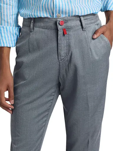 Kiton Men's Stretch-Cotton Flat-Front Trousers | Thumbnail 6 Kiton Men's Stretch-Cotton Flat-Front Trousers | Thumbnail 6