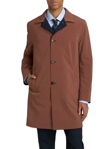 Sartorio Napoli Men's Ben Reversible Single-Breasted Car Coat - Navy Brown | Thumbnail 6 Sartorio Napoli Men's Ben Reversible Single-Breasted Car Coat - Navy Brown | Thumbnail 6