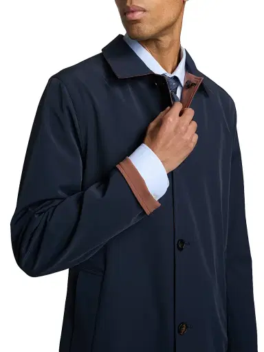 Sartorio Napoli Men's Ben Reversible Single-Breasted Car Coat - Navy Brown | Thumbnail 7 Sartorio Napoli Men's Ben Reversible Single-Breasted Car Coat - Navy Brown | Thumbnail 7