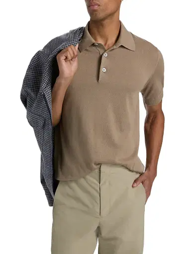 Sartorio Napoli Men's Cotton Polo Shirt - Beige | Thumbnail 3 Sartorio Napoli Men's Cotton Polo Shirt - Beige | Thumbnail 3