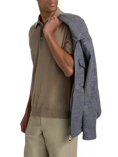 Sartorio Napoli Men's Cotton Polo Shirt - Beige | Thumbnail 4 Sartorio Napoli Men's Cotton Polo Shirt - Beige | Thumbnail 4