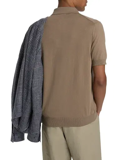 Sartorio Napoli Men's Cotton Polo Shirt - Beige | Thumbnail 5 Sartorio Napoli Men's Cotton Polo Shirt - Beige | Thumbnail 5