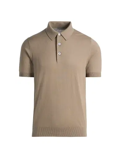 Sartorio Napoli Men's Cotton Polo Shirt - Beige | Thumbnail 1 Sartorio Napoli Men's Cotton Polo Shirt - Beige | Thumbnail 1