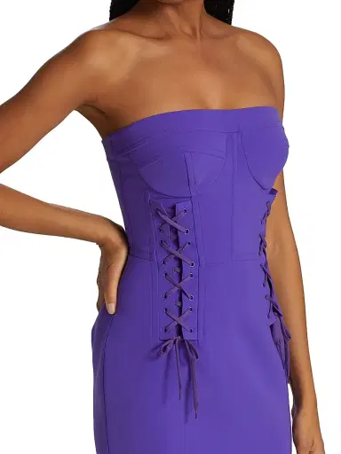 MOSCHINO Women's Strapless Lace-Up Sheath Dress | Thumbnail 6 MOSCHINO Women's Strapless Lace-Up Sheath Dress | Thumbnail 6