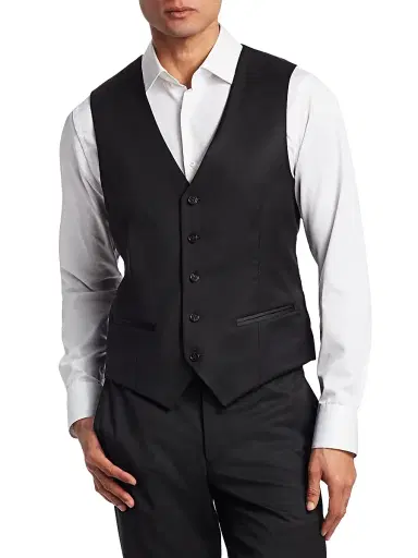 Saks Fifth Avenue Men's COLLECTION Wool Vest - Black | Thumbnail 3 Saks Fifth Avenue Men's COLLECTION Wool Vest - Black | Thumbnail 3