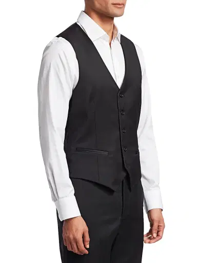 Saks Fifth Avenue Men's COLLECTION Wool Vest - Black | Thumbnail 4 Saks Fifth Avenue Men's COLLECTION Wool Vest - Black | Thumbnail 4