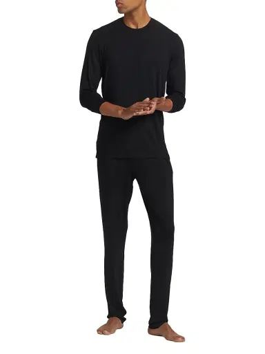 Saks Fifth Avenue Men's COLLECTION Long-Sleeve Sleep Set - Moonless Night - Size XS | Thumbnail 2 Saks Fifth Avenue Men's COLLECTION Long-Sleeve Sleep Set - Moonless Night - Size XS | Thumbnail 2