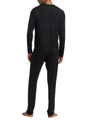Saks Fifth Avenue Men's COLLECTION Long-Sleeve Sleep Set - Moonless Night - Size XS | Thumbnail 5 Saks Fifth Avenue Men's COLLECTION Long-Sleeve Sleep Set - Moonless Night - Size XS | Thumbnail 5