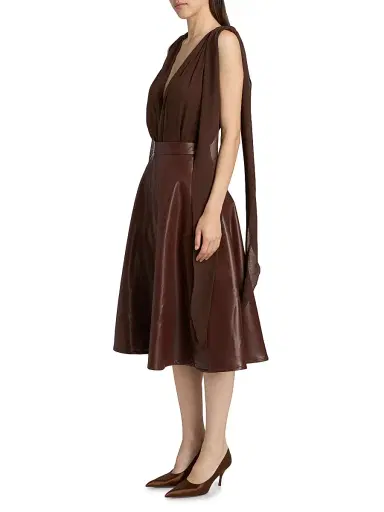 Mariandree Gaitan Women's Valerie Plunging Bodysuit - Brown | Thumbnail 4 Mariandree Gaitan Women's Valerie Plunging Bodysuit - Brown | Thumbnail 4