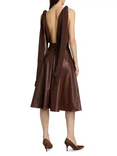 Mariandree Gaitan Women's Valerie Plunging Bodysuit - Brown | Thumbnail 5 Mariandree Gaitan Women's Valerie Plunging Bodysuit - Brown | Thumbnail 5
