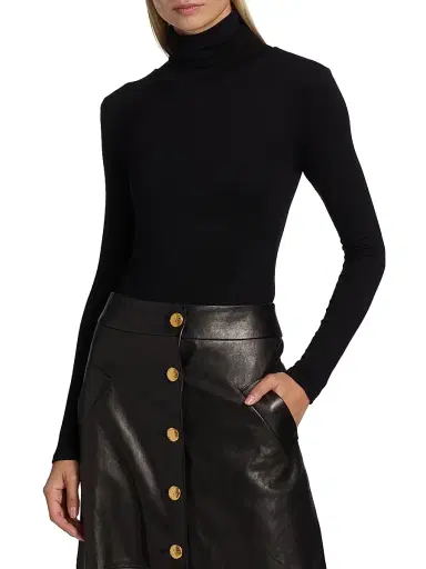 Sergio Hudson Women's Stretch Turtleneck Bodysuit - Black | Thumbnail 3 Sergio Hudson Women's Stretch Turtleneck Bodysuit - Black | Thumbnail 3