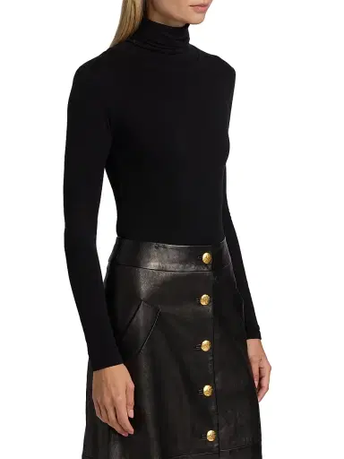Sergio Hudson Women's Stretch Turtleneck Bodysuit - Black | Thumbnail 4 Sergio Hudson Women's Stretch Turtleneck Bodysuit - Black | Thumbnail 4