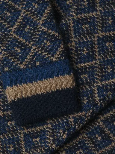 Isaia Men's Geometric Cashmere Sweater - Navy | Thumbnail 6 Isaia Men's Geometric Cashmere Sweater - Navy | Thumbnail 6