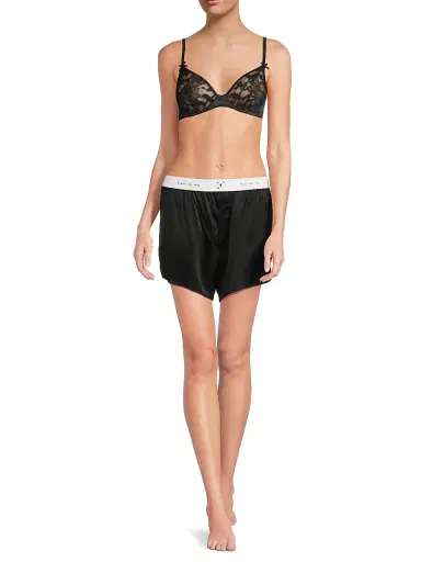 Fleur du Mal Men's Logo Silk Boxer Trunks | Thumbnail 3 Fleur du Mal Men's Logo Silk Boxer Trunks | Thumbnail 3