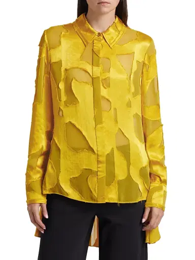Jason Wu Collection Women's Fil Coupé Button-Front Shirt | Thumbnail 3 Jason Wu Collection Women's Fil Coupé Button-Front Shirt | Thumbnail 3