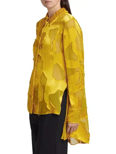 Jason Wu Collection Women's Fil Coupé Button-Front Shirt | Thumbnail 4 Jason Wu Collection Women's Fil Coupé Button-Front Shirt | Thumbnail 4