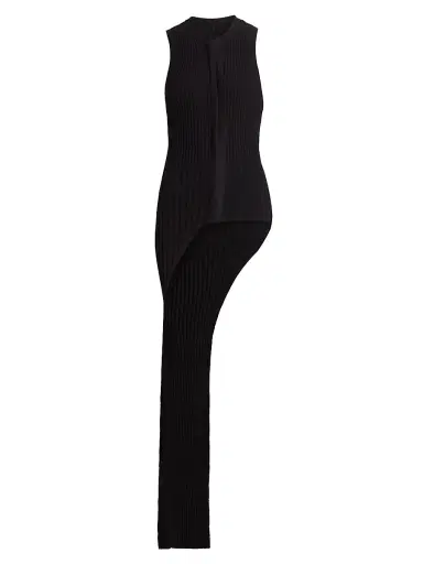 Jason Wu Collection Women's Asymmetrical Rib-knit Sweater Vest - Black | Thumbnail 1 Jason Wu Collection Women's Asymmetrical Rib-knit Sweater Vest - Black | Thumbnail 1