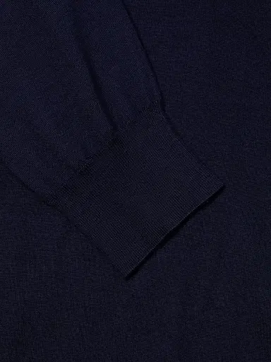 Brioni Men's Long-Sleeve Knit Polo - Midnight Blue | Thumbnail 6 Brioni Men's Long-Sleeve Knit Polo - Midnight Blue | Thumbnail 6