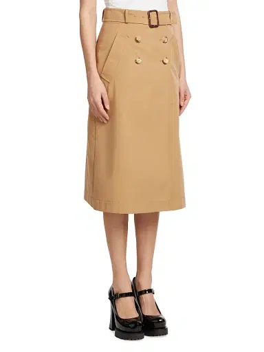 MOSCHINO Women's Trench-Style Belted Midi Skirt - Beige | Thumbnail 4 MOSCHINO Women's Trench-Style Belted Midi Skirt - Beige | Thumbnail 4