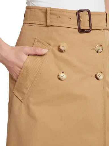 MOSCHINO Women's Trench-Style Belted Midi Skirt - Beige | Thumbnail 6 MOSCHINO Women's Trench-Style Belted Midi Skirt - Beige | Thumbnail 6
