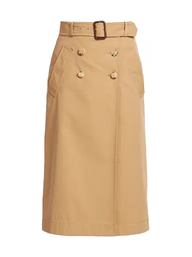 MOSCHINO Women's Trench-Style Belted Midi Skirt - Beige | Thumbnail 1 MOSCHINO Women's Trench-Style Belted Midi Skirt - Beige | Thumbnail 1