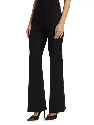 Moschino Women's Wool-Blend Straight-Leg Trousers - Black | Thumbnail 4 Moschino Women's Wool-Blend Straight-Leg Trousers - Black | Thumbnail 4